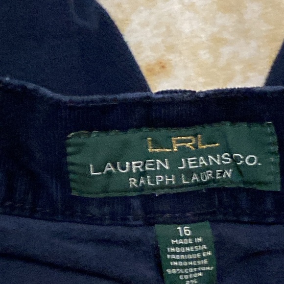 Lauren Jeans Co. Ralph Lauren Navy Corduroy Pants - Size 16 - Picture 5 of 6